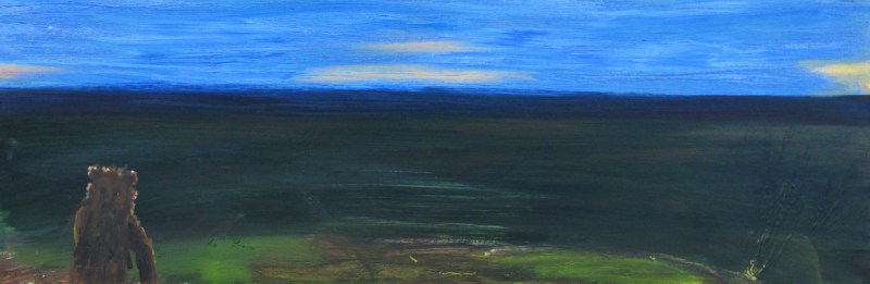 Bear in the archipelago, oil on plywood, 40x122 cm