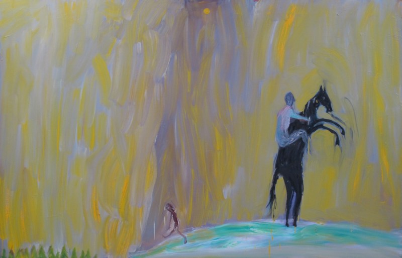 Lost in the forest, oil on canvas, 110x180 cm