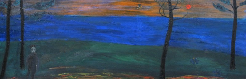The island, oil on plywood, 40x122 cm