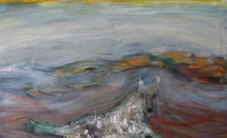 Lone wolf, oil on canvas, 110x180 cm